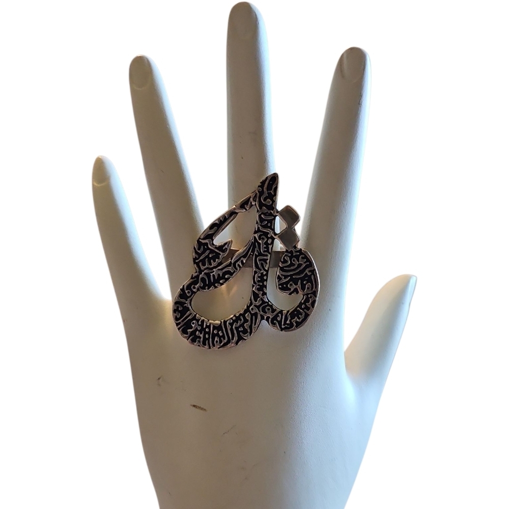 Sterling Silver Arabic Statement Ring - image 2